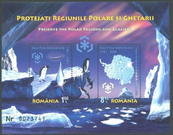 ARCTIC-ANTARCTIC, ROMANIA 2009 PRESERVATION OF POLAR REGIONS S/S OF 2** - Preservar Las Regiones Polares Y Glaciares