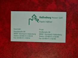 Carte De Visite HALLENBURG REISEN FRANK HAFNER STEINBACH HALLENBERG - Visitenkarten