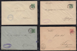 Württemberg 1894-97 4 Verschiedene Dienst Ganzsache Umschlag - Postwaardestukken