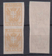 Italy Ca 1890 Revenue 1c RE. GABELLE (*) Mint Pair - Revenue Stamps