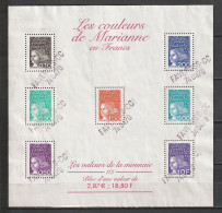 FRANCE 2001 BLOC F 41 Les Couleurs De Marianne En Francs Oblitération Griffe Horizontale - Used