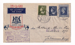 Netherlands 1946 Groningen Proefvlucht KLM Luchpost Amsterdam Nederland Zuid Afrika Johannesburg - Briefe U. Dokumente