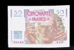 JC, Billet, France, Cinquante, 50 Francs Le Verrier, 19-5-1949, 2 Scans - 50 F 1946-1951 ''Le Verrier''