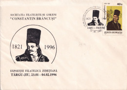 A24802 -  Tudor Vladimirescu Revolutionar Lider Gorjeni Philatelist Society, Tragu-Jiu Postal Cover Romania 1996 - Brieven En Documenten