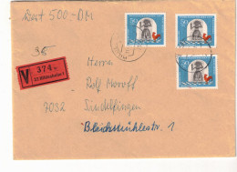 1966, Wertbrief über "500 DM"  Mit 3-mal 50 Pf. Märchen Ab HILDESHEIM - Lettres & Documents