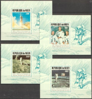 Niger 1989, Space, 20th Landing On The Moon, 4block - Africa