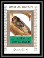 0036/ Umm Al Qiwain Deluxe Blocs ** MNH Michel N°1340 Cigale Cicada Insect Blanc  - Umm Al-Qaiwain