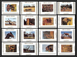 0043/ Umm Al Qiwain Deluxe Blocs ** MNH Michel N° 1002 / 1017 Animaux - Animals Tirage Blanc Non Dentelé Imperf - Umm Al-Qaiwain