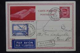 BELGIQUE - Entier Postal + Compléments De Bruxelles Pour Paris Par Avion En 1931 - L 153051 - Cartoline 1909-1934