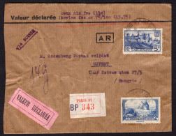 FRANCE 1932. Interesting Registered Cover To Hungary - Brieven En Documenten