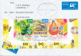 Israel Cover Sent Air Mail To Denmark Netanya 2-9-2007 Very Nice Stamped - Brieven En Documenten