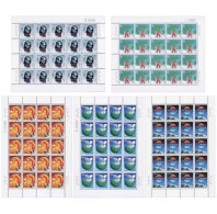 China 2001/2001-1 New Millennium Stamp Full Sheet 5v MNH - Hojas Bloque