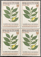 2005 Côte D’Ivoire Ivory Coast Plantes Rares Voie Extinction Bloc 4 - Rozen