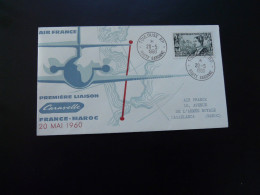 Lettre Premier Vol First Flight Cover 31 Toulouse ->Casablanca Maroc Caravelle Air France 1961 - Erst- U. Sonderflugbriefe