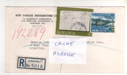 Timbres , Stamps  Dont " Tricentenaire Des Postes " Sur Lettre Recommandée , Registered Cover , Mail Du 28/1/72 - Jamaique (1962-...)