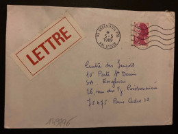 LETTRE TP LIBERTE3,70 OBL.MEC.5-5 1989 95 ARGENTEUIL PPAL VAL D'OISE + ETIQUETTE LETTRE - 1982-1990 Liberty Of Gandon