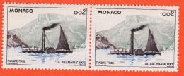 7291 / ⭐ Paire Monaco 1960 Timbre-Taxe 0.02 Paddle Steamer à Voile LA PALMARIA XIXe Siècle Yvert Y-T N° 57 LUXE MNH**  - Impuesto