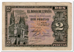 SPAIN,2 PESETAS,1938,P.109,aVF - 1-2 Pesetas