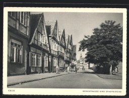 AK Celle, Bergstrasse Und Stadtkirche  - Celle