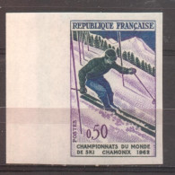 Championnats Du Monde Chamonix Slalom De 1962 YT 1327 Sans Trace Charnière - Ohne Zuordnung