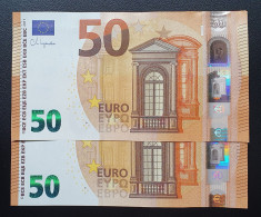 SC / UNC 50 Euro 2017 Spain V034B2 Lagarde RADAR 2 PAREJA CORRELATIVA - 50 Euro