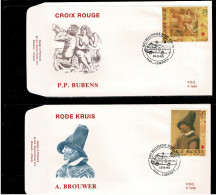 1993 2489 & 2490 FDC's (Lokeren): "Croix Rouge / Rode Kruis " - 1991-2000