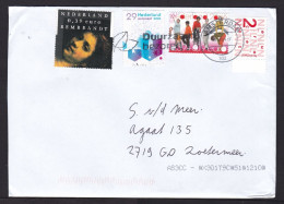Netherlands: Cover, 2024, 4 Stamps, Children, Painting Rembrandt, Art, Present, Gift (traces Of Use) - Brieven En Documenten