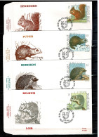 1992 2477/2480  FDC's (Grivegnee) : " Kleine Zoogdieren/petits Mammiféres " - 1991-2000