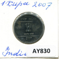 1 RUPEE 2007 INDIA Coin #AY830.U.A - India