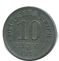 10 PFENNIG 1921 ALEMANIA Moneda GERMANY #AE405.E.A - 10 Pfennig