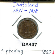 1 PFENNIG 1895 J DEUTSCHLAND Münze GERMANY #DA347.2.D.A - 1 Pfennig