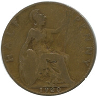 HALF PENNY 1920 UK GREAT BRITAIN Coin #AG798.1.U.A - C. 1/2 Penny