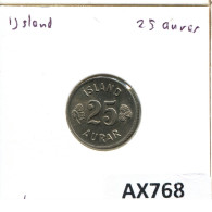 25 AURAR 1967 ISLAND ICELAND Münze #AX768.D.A - IJsland