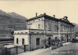 MORBEGNO-SONDRIO-STAZIONE FF.SS-CARTOLINA VERA FOTOGRAFIA- NON VIAGGIATA 1952-1959 - Sondrio