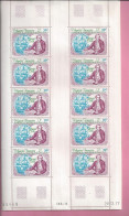 POLYNESIE FRANCAISE POSTE AERIENNE  FEUILLETS DE 10 TIMBRES Neuf  Avec Coin Date 28 12 1977 - Ongebruikt