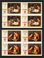Ajman - 4706e/ N°455/456 B Murillo Van Honthorst Tableau (Painting) Neuf ** MNH Bloc 4 Cote 34 Euros Non Dentelé Imperf - Religious