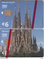 PORTUGAL - Puzzle Of 2 Cards, Sagrada Familia/Barcelona, Tirage 30000, 06/02, Mint - Portugal