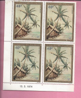 POLYNESIE FRANCAISE POSTE AERIENNE LOT  DE 4 TIMBRES 40FR  Neuf  Avec Coin Date 15 5  1974 - Unused Stamps