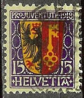 Schweiz Suisse Pro Juventute 1918: Genève Zu WI 11 Mi 144 Yv 169 Mit Voll-Stempel BERN 1.I.19 (Zumstein CHF 20.00) - Gebruikt