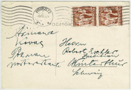 Polen / Polska 1939, Postkarte Bydgoszcz - Winterthur (Schweiz), Mehrfachfrankatur - Cartas & Documentos