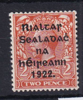 Ireland: 1922   KGV OVPT    SG50    2d   [Die II] [wider Setting]   MH - Unused Stamps