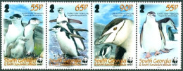 ARCTIC-ANTARCTIC, SOUTH GEORGIA 2008 WWF STRIP OF 4, PENGUINS** - Antarctische Fauna