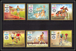 Ajman - 2606 N°1223/1228 B Jeux Olympiques Olympic Games ** MNH Munich 1972 Non Dentelé Soccer Boxe Cycling - Sommer 1972: München