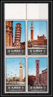 Ajman - 2517c/ N° 2074/2077 A ** MNH Italy Italia Pise Pisa Venise Venice Siena Sienne Tour Torre Momuments - Monuments