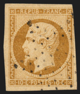 N°9, Napoléon Présidence 10c Bistre-jaune, Oblitéré étoile De Paris Légère - 1852 Luigi-Napoleone