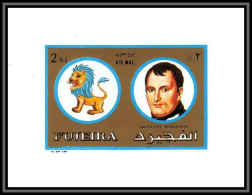 Fujeira - 1592i N°1315 Napoleon Bonaparte Zodiac Leo Lion Writer France Deluxe Miniature Sheet Neuf ** MNH - Napoléon