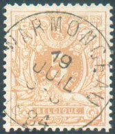N°28 - LION 5c. Ambre, Obl. Sc WARMONCEAU 19 JUIL. 1884 Centrale. Belle Fraîcheur. - Luxe - 22252 - 1869-1888 Lion Couché (Liegender Löwe)