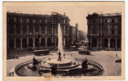 ROMA - PIAZZA ESEDRA - VIA NAZIONALE - 1931 - TRAM - Vedi Retro - Formato Piccolo - Plaatsen & Squares
