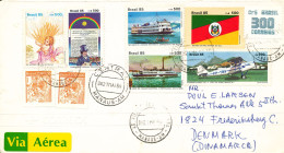 Brazil Cover Sent Air Mail To Denmark 21-5-1986 With More Topic Stamps - Cartas & Documentos