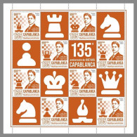 CENTRAL AFRICA 2023 MNH José Raúl Capablanca Chess Schach M/S – IMPERFORATED – DHQ2422 - Echecs